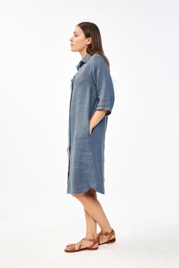 bodil linen dress (blue)
