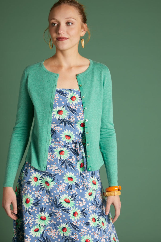 Cardi roundneck cocoon (green)